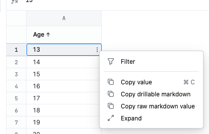 Copy result value options